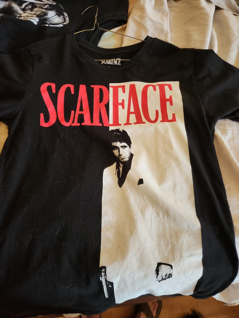 Scarface Graphic Tee - Black with Red and White Print